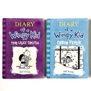 Diary of a Wimpy Kid Books Set of 2 Paperback Jeff Kinney Ugly Truth Cabin Fever